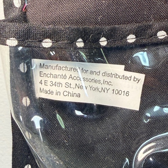 Monogram M Hanging Jewelry Organizer Pink Black Polka Dot 66 Pockets DBL Sided - Picture 5 of 9